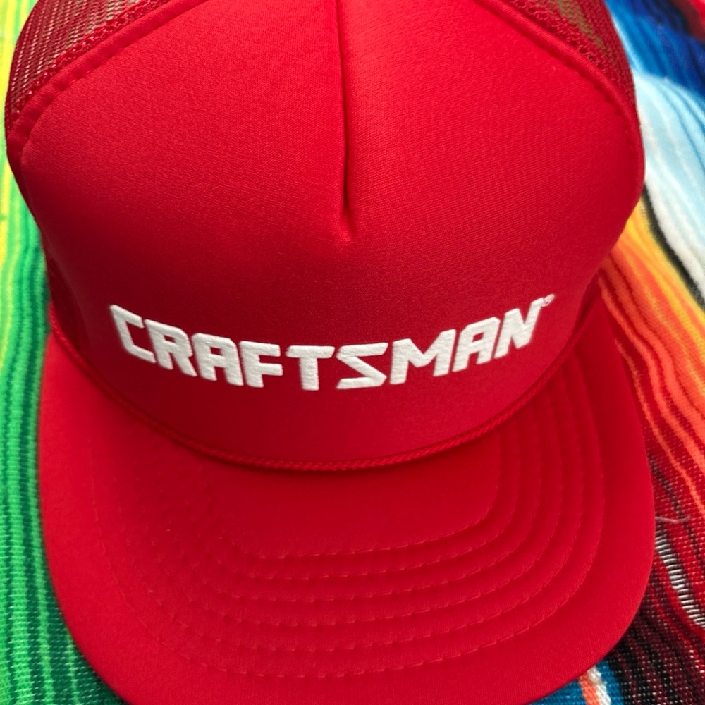 Vintage NWT Crsftsman Red SnapBack Trucker Hat